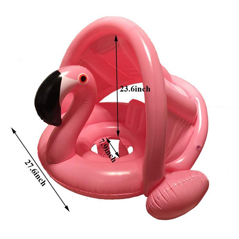 Inflatable Baby Flamingo Swan Pool Float With Sunshade Safe Water Seat 03 Years Old Infant Swimming Ring Toy - 2 Inflatable Baby Flamingo Swan Pool Float With Sunshade Safe Water Seat 03 Years Old Infant Swimming Ring Toy - 2