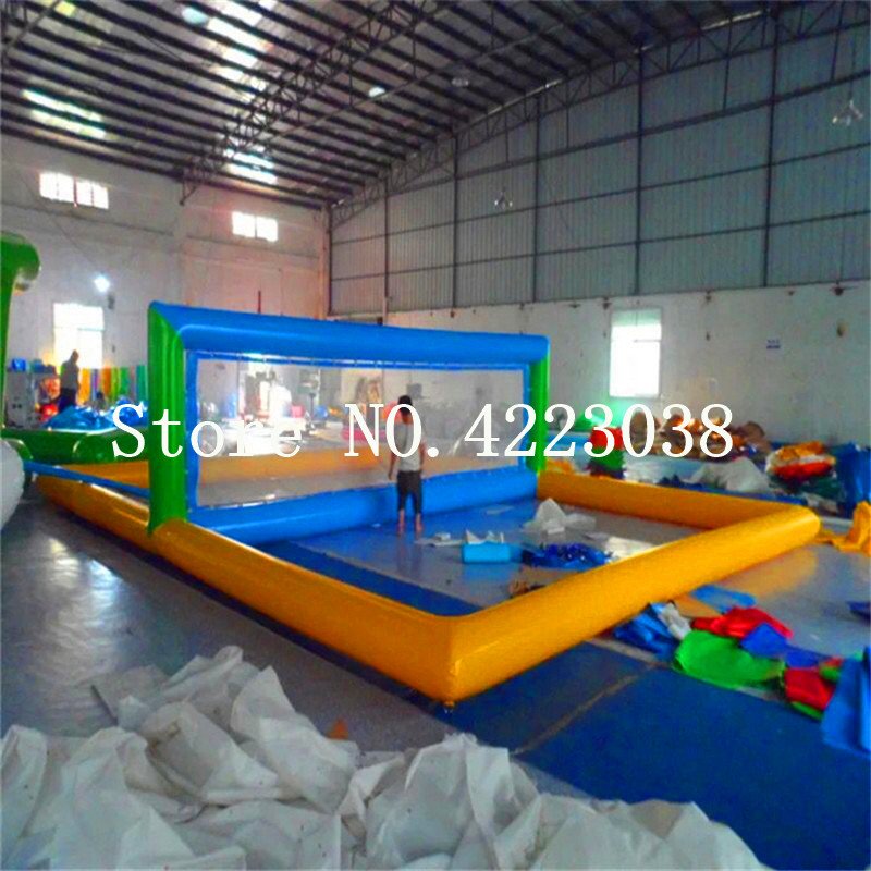 Durable 09mm Pvc 12x6m Inflatable Water Volleyball Court With Air Pump For Pool Sea Aqua Games - 8