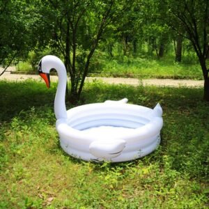 1 5m Eco-friendly Pvc Inflatable White Swan Flamingo Outdoor Swimming Round Pool Kids Play Family Summer Bathtub For Baby Room - 2