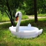 1 5m Eco-friendly Pvc Inflatable White Swan Flamingo Outdoor Swimming Round Pool Kids Play Family Summer Bathtub For Baby Room