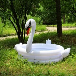 1 5m Eco-friendly Pvc Inflatable White Swan Flamingo Outdoor Swimming Round Pool Kids Play Family Summer Bathtub For Baby Room