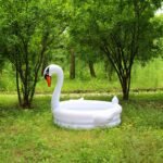 1 5m Eco-friendly Pvc Inflatable White Swan Flamingo Outdoor Swimming Round Pool Kids Play Family Summer Bathtub For Baby Room - 5