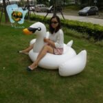 1 5m Adult Child Water Fun Inflatable White Black Swan Pool Float Ride On Toy Swimming Air Raft Flotador Piscina - 4