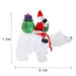 1 7x2m Christmas Inflatable Santa Claus Led Glowing Riding Polar Bear For Kids Gift Toys Garden Props Home Decor - 6