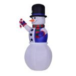 1 8m Christmas Led Inflatable Model Snowman Doll Broom Cover Decoration Dressing & Fan - 4