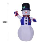 1 8m Christmas Led Inflatable Model Snowman Doll Broom Cover Decoration Dressing & Fan - 5