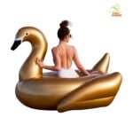 1 9m 75inch Giant Rideable Gold Swan Toy Inflatable Float Swimming Water Pool Summer Fun - 6