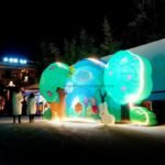 Bingo 6m Inflatable Lighting With Animals Rainbow Cartoon Stage Decor