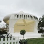 5m High Inflatable White Trampoline For Wedding Party Event Facility Planning