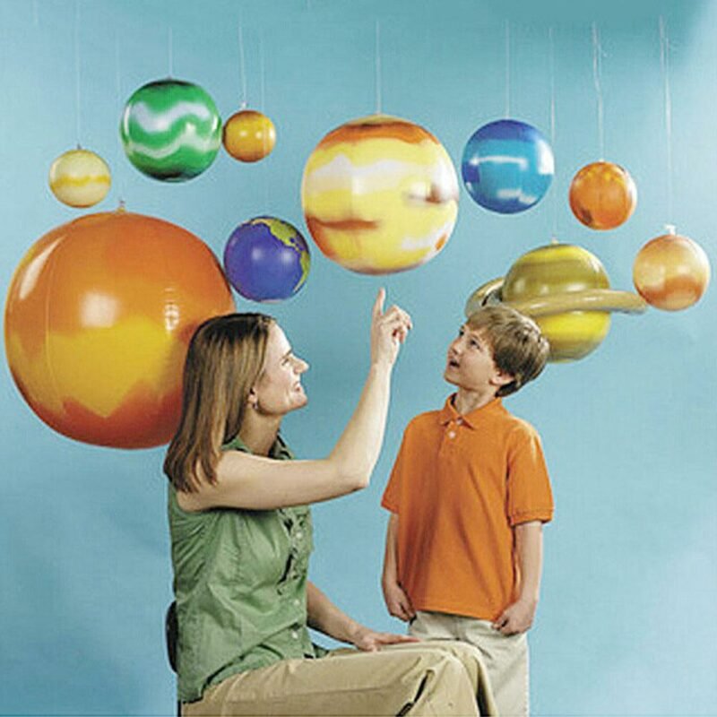 10pcs Imitation Solar System Nine Planets Model Children Inflatable Ball Early Learning Toys For Kids Outdoor Fun Birthday Party