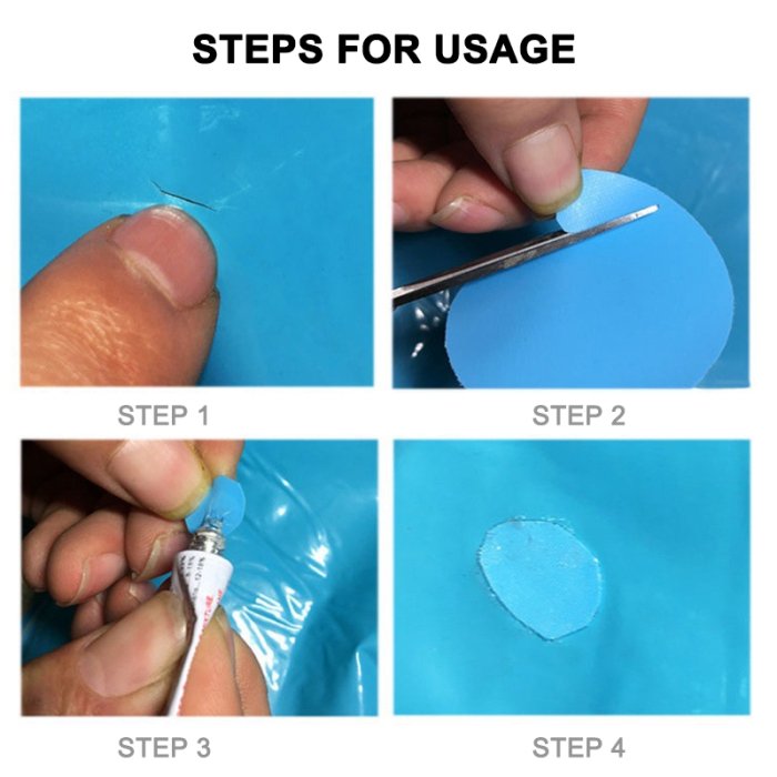 10pcs Heavy Duty Pvc Glue Repair Kit For Inflatable Air Mattress Boat Sofa Patches Sec88 - 6