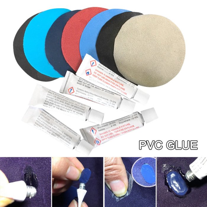 10pcs Heavy Duty Pvc Glue Repair Kit For Inflatable Air Mattress Boat Sofa Patches Sec88 - 1