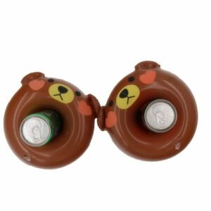 12 Pieces Pack Inflatable Brown Bear Drink Floats Cup Holder Pool Party - 2