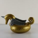 12 Pieces Pack Inflatable Gold Unicorn Drink Floats Pegasus Cup Holder Pool Party