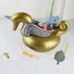 12 Pieces Pack Inflatable Gold Unicorn Drink Floats Pegasus Cup Holder Pool Party - 4