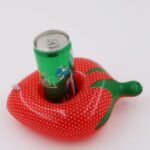 12 Pieces Pack Inflatable Strawberry Drink Floats Red Cup Holder Pool Party - 2
