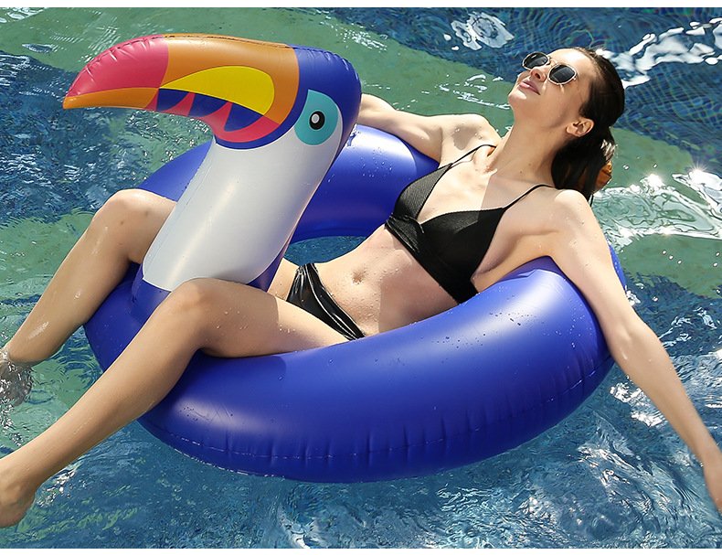 Giant 175cm Inflatable Toucan Pool Float Ring Swimming Lounger Air Mattress Water Toy For Adults - 2