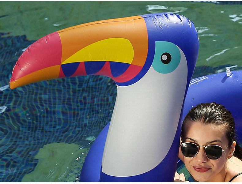 Giant 175cm Inflatable Toucan Pool Float Ring Swimming Lounger Air Mattress Water Toy For Adults - 3
