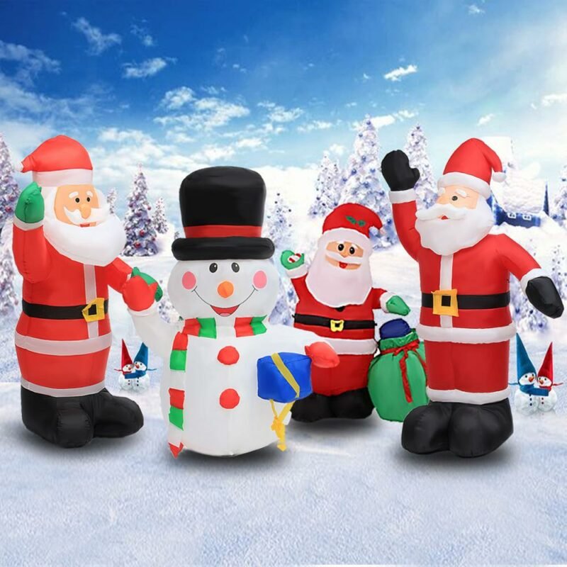 120cm 180 Cm 240cm Air Inflatable Santa Claus Snowman Outdoor Airblown Christmas Decoration Figure Kids Children Toys
