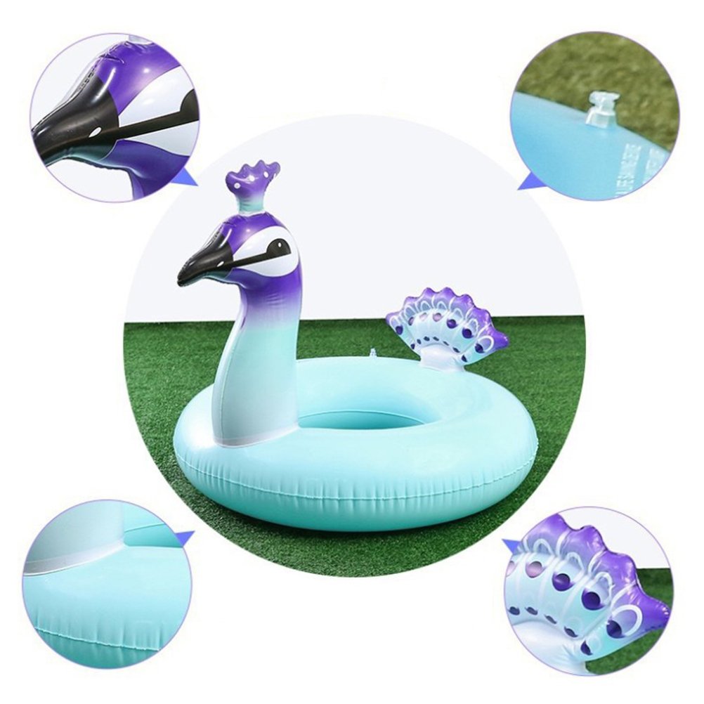 Extra Large 120cm Inflatable Peacock Pool Float Kids Swimming Ring Fun Water Sports Toy Air Mattress Cute Animal Floating Row - 4