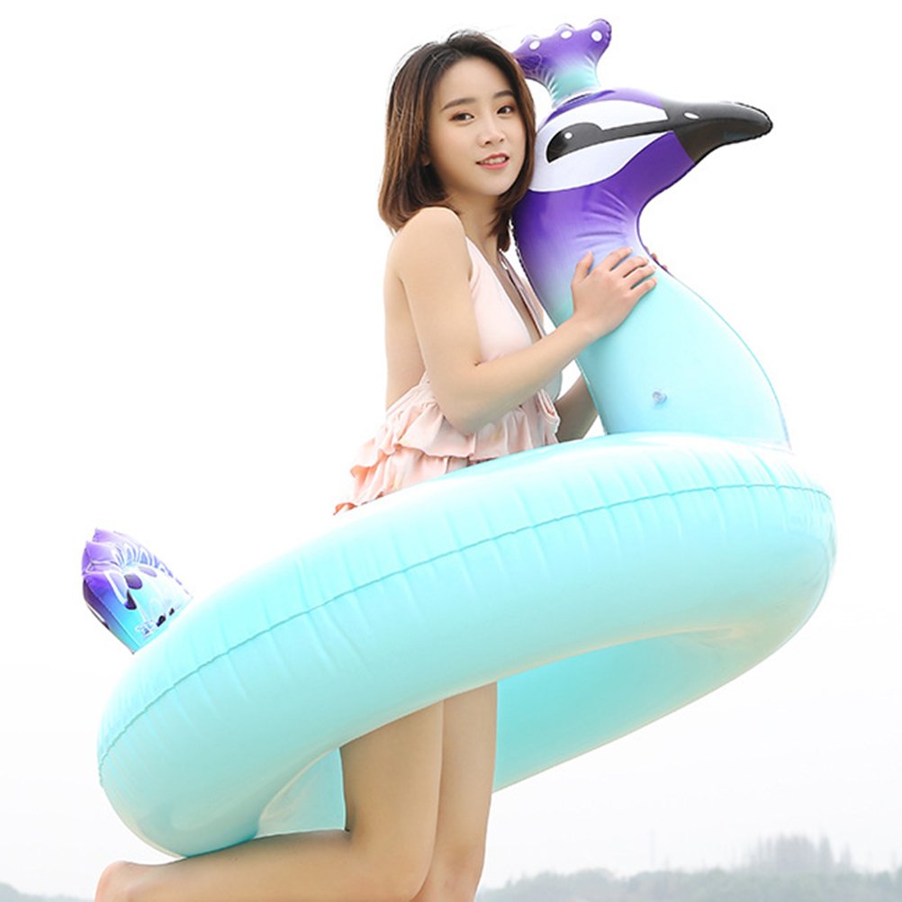 Extra Large 120cm Inflatable Peacock Pool Float Kids Swimming Ring Fun Water Sports Toy Air Mattress Cute Animal Floating Row - 10