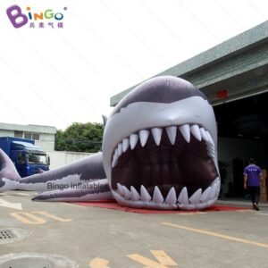 12m Length Shark Model Inflatable Ocean Decoration For Marine Park Academic Exhibition - 2