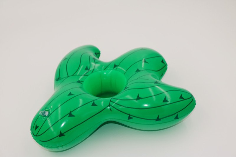 12pack Inflatable Green Cactus Drink Floats Pool Party Cup Holders Summer Beverage Accessories - 4