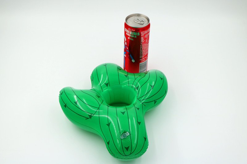 12pack Inflatable Green Cactus Drink Floats Pool Party Cup Holders Summer Beverage Accessories - 7
