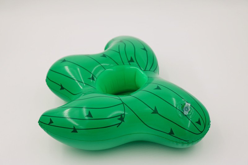 12pack Inflatable Green Cactus Drink Floats Pool Party Cup Holders Summer Beverage Accessories - 1