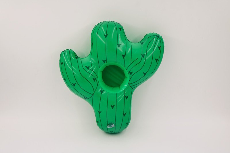 12pack Inflatable Green Cactus Drink Floats Pool Party Cup Holders Summer Beverage Accessories - 2