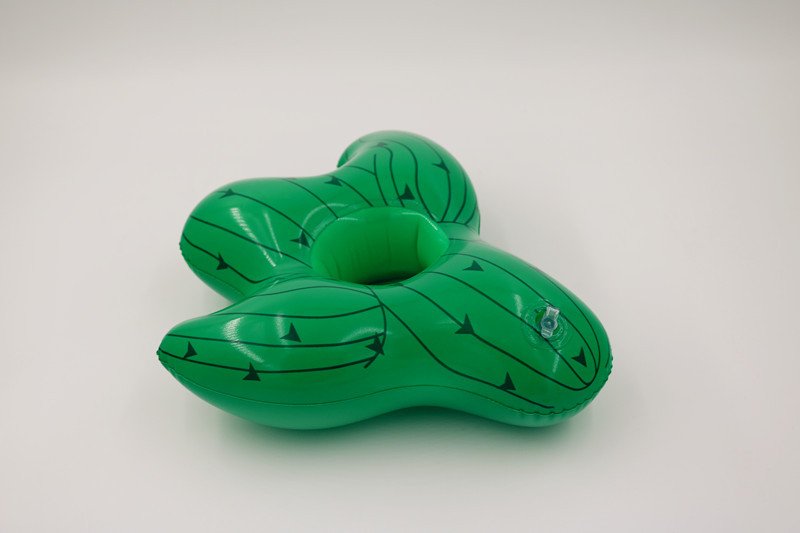 12pack Inflatable Green Cactus Drink Floats Pool Party Cup Holders Summer Beverage Accessories - 3