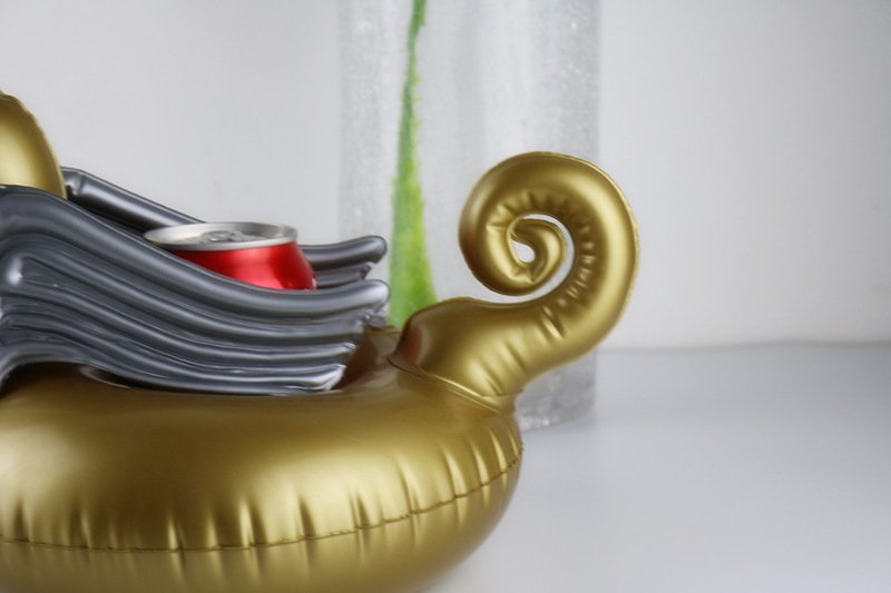 Pack Of 12 Gold Unicorn Pegasus Inflatable Drink Floats For Pool Party Cup Holder - 7