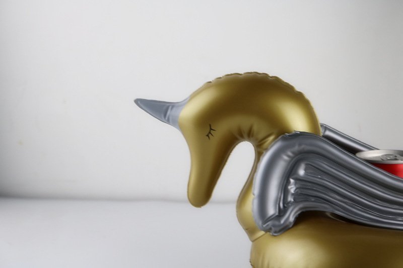 Pack Of 12 Gold Unicorn Pegasus Inflatable Drink Floats For Pool Party Cup Holder - 8