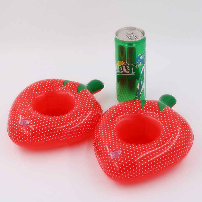 Pack Of 12 Strawberry Themed Inflatable Drink Floats Red Cup Holders For Pool Parties - 1 Pack Of 12 Strawberry Themed Inflatable Drink Floats Red Cup Holders For Pool Parties - 1