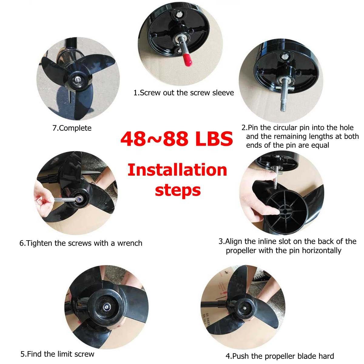 12v24v Led Electric Motor For Inflatable Boat 1888lb Suitable For 28 40 50 60ft Rowing Boats - 14