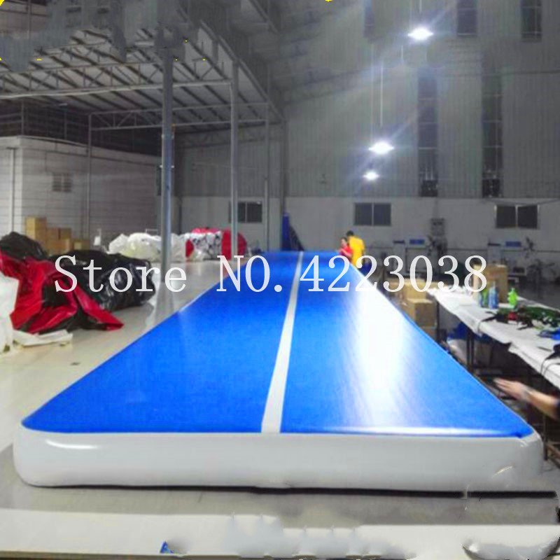 12x3x03m Blue Inflatable Gymnastics Air Track Mattress With Pump For Tumbling Training - 10 12x3x03m Blue Inflatable Gymnastics Air Track Mattress With Pump For Tumbling Training - 10
