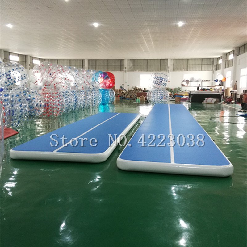 12x3x03m Blue Inflatable Gymnastics Air Track Mattress With Pump For Tumbling Training - 15 12x3x03m Blue Inflatable Gymnastics Air Track Mattress With Pump For Tumbling Training - 15