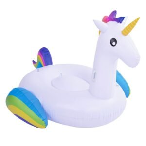 130cm Giant Rainbow Unicorn Pool Float Pegasus Horse Women Swimming Ring Air Mattress Ride-on Inflatable Water Toys Boia Piscina - 2