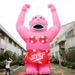 Bingo 8m Giant Inflatable Orangutan For Outdoor Entertainment Decoration Blow Up Pink Ape Display Toys
