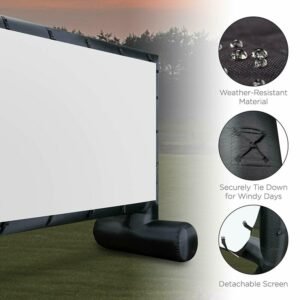 14 5 Feet Inflatable Outdoor Projector Movie Screen For Portable Air Cinema With Blower - 2