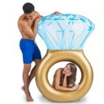 140cm Original Oversized Diamond Ring Swimming Float Row Adult Inflatable - 2