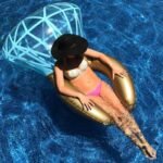 140cm Original Oversized Diamond Ring Swimming Float Row Adult Inflatable - 3