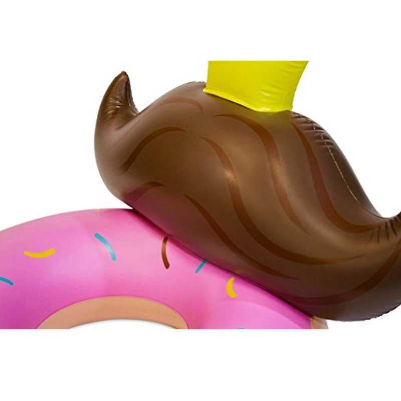 140cm Inflatable Donut Pool Float With Backrest Sunbathing Water Mattress Fun Swimming Party Toy - 7