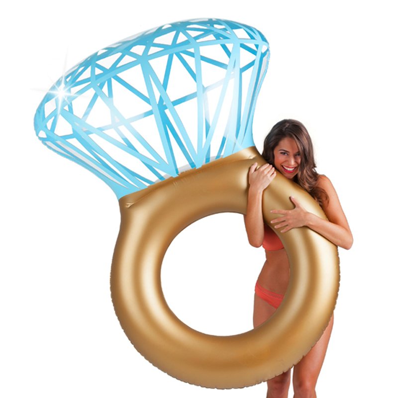140cm Oversized Diamond Ring Adult Inflatable Swimming Pool Float Water Lounge Raft Summer Beach Toy - 6