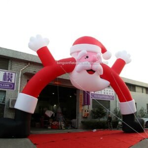 Custom Made 12x7 3mh Inflatable Christmas Arch With Santa Claus Archway For Day Decoration Model Toy