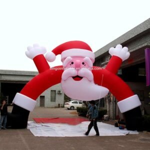 Durable Inflatable 8m Santa Claus Arches Air Filled Christmas Archway Entrance Toy