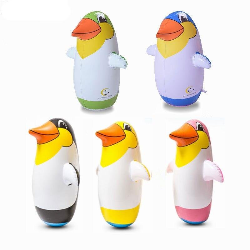 1piece Outdoor Fun Sports Random Color 22 & 36 45 70cm Inflatable Penguin Toy Soft Plastic Tumbler For Children