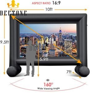 14ft Outdoor Projector Screen Inflatable Movie Film For Backyard Family Party Home Cinema With Fan - 2