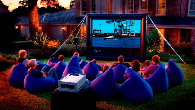 Inflatable 14ft Outdoor Movie Projector Screen For Backyard Family Party Home Cinema With Powerful Fan - 1 Inflatable 14ft Outdoor Movie Projector Screen For Backyard Family Party Home Cinema With Powerful Fan - 1