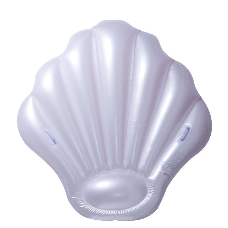 Luxurious 150cm Pearl White Fanshaped Shell Inflatable Tube Float Giant Swimming Ring For Adults Kids Pool Party Toy Air Mattress - 4 Luxurious 150cm Pearl White Fanshaped Shell Inflatable Tube Float Giant Swimming Ring For Adults Kids Pool Party Toy Air Mattress - 4